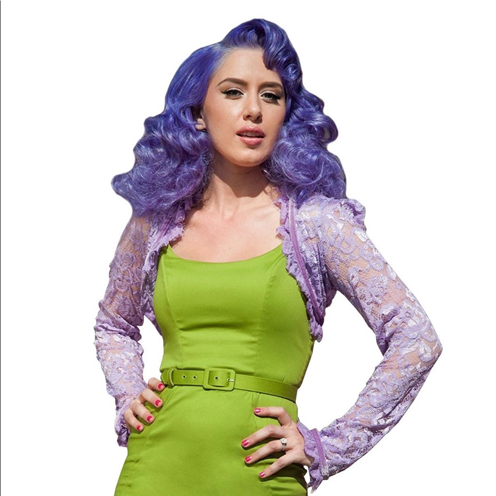Laura Byrnes Lavender Bolero Lace Velvet